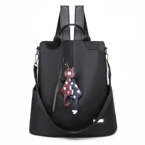 Solid Color Fashionable Bag With Cartoon Pendant